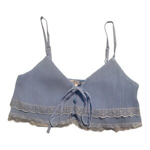 REVOLE More To Come Light Blue Lace Trim Bralette - Women Intimates size S